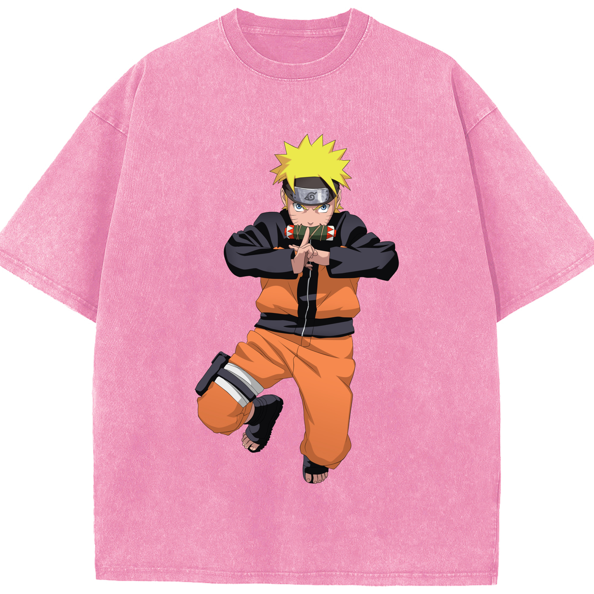 （画像用） NARUTO -ナルト- うずまき ナルト Uzumaki Naruto 綿100% ヴィンテージ風 半袖Tシャツ（フロントプリント）
